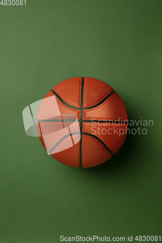 Image of Sport equipment isolated on green studio background