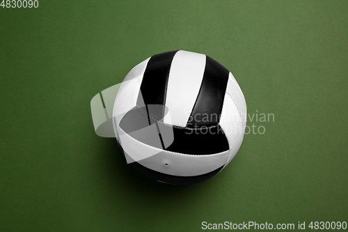 Image of Sport equipment isolated on green studio background
