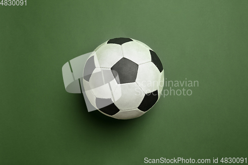 Image of Sport equipment isolated on green studio background