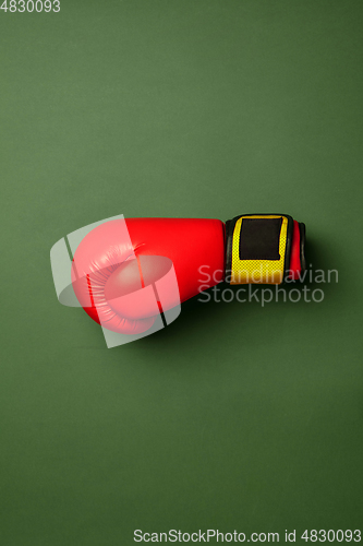 Image of Sport equipment isolated on green studio background