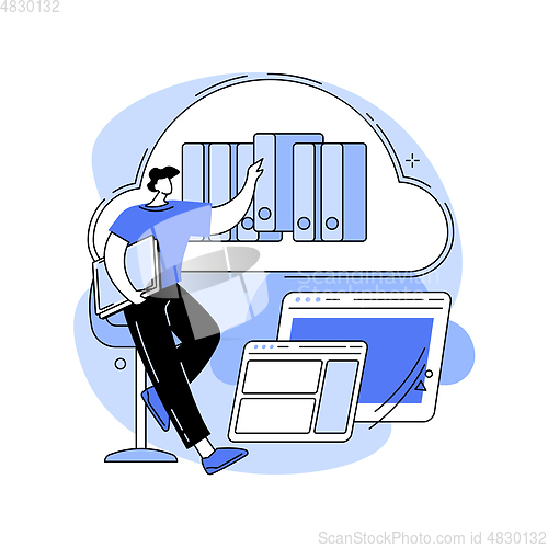 Image of Cloud storage abstract concept vector illustration.