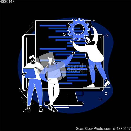 Image of Software development team abstract concept vector illustration.