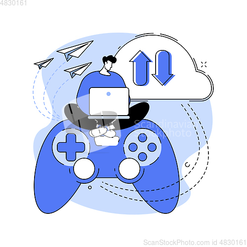 Image of Cloud gaming abstract concept vector illustration.