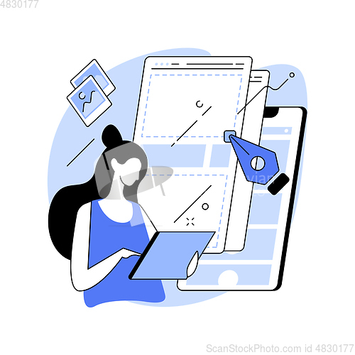 Image of UI and UX design abstract concept vector illustration.