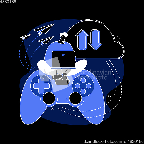 Image of Cloud gaming abstract concept vector illustration.