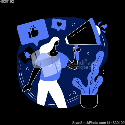 Image of Follow us abstract concept vector illustration.