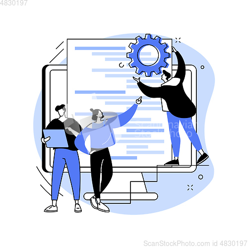 Image of Software development team abstract concept vector illustration.