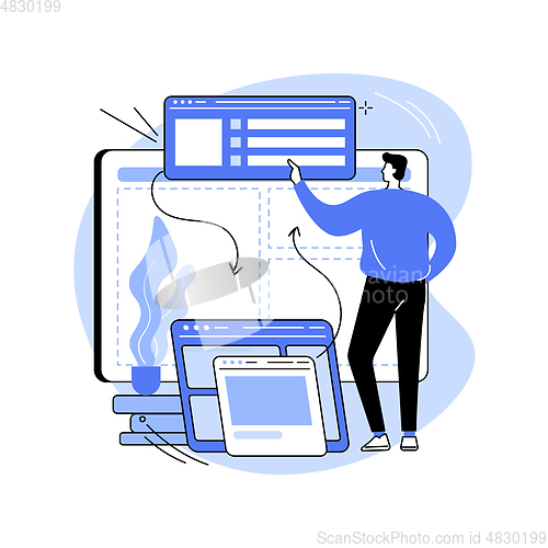 Image of Front end development abstract concept vector illustration.