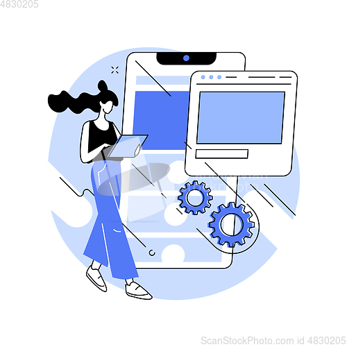 Image of Microsite development abstract concept vector illustration.
