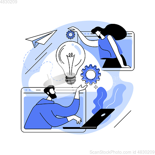 Image of Cloud collaboration abstract concept vector illustration.