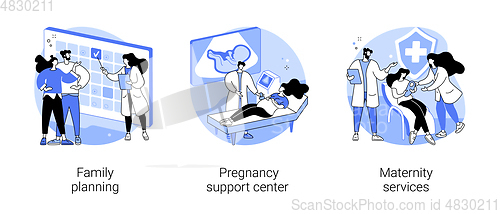 Image of Pregnancy and birth support abstract concept vector illustrations.