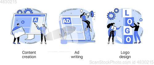 Image of Digital marketing copywriting abstract concept vector illustrations.