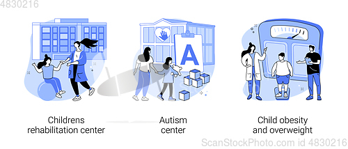 Image of Children healthcare service abstract concept vector illustrations.
