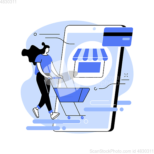 Image of Online shopping abstract concept vector illustration.