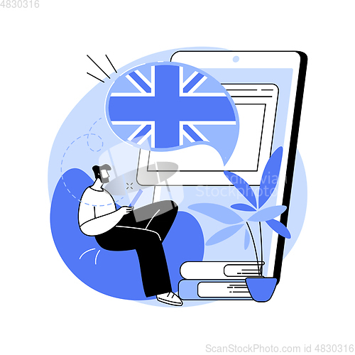 Image of Online language school abstract concept vector illustration.