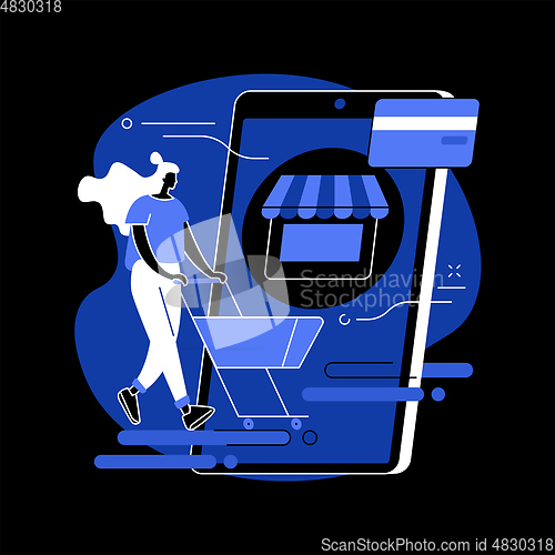 Image of Online shopping abstract concept vector illustration.