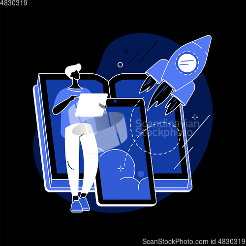 Image of Augmented reality book abstract concept vector illustration.