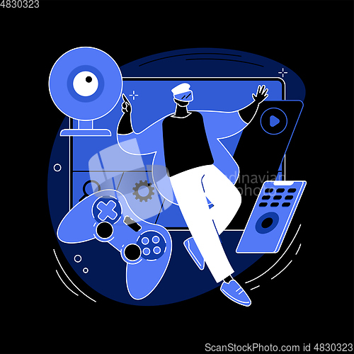 Image of Smart TV accessories abstract concept vector illustration.