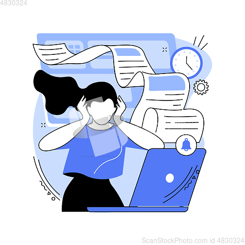 Image of Work pressure abstract concept vector illustration.
