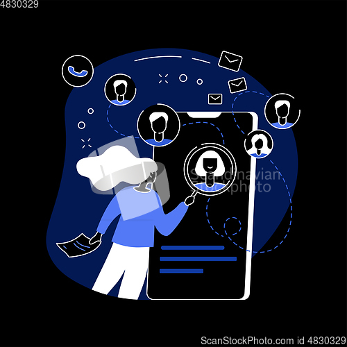Image of Social network monitoring abstract concept vector illustration.