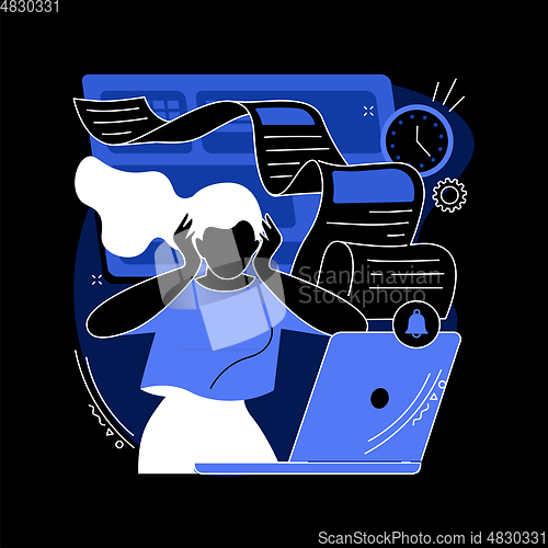 Image of Work pressure abstract concept vector illustration.