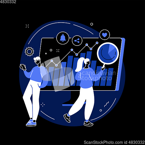 Image of Social media analysis abstract concept vector illustration.