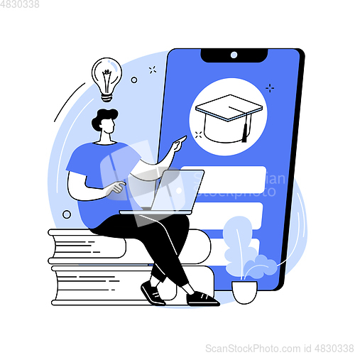 Image of Mobile learning abstract concept vector illustration.