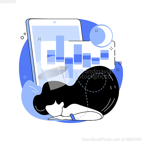 Image of Sleep tracking abstract concept vector illustration.