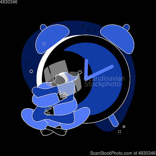 Image of Sleep deprivation abstract concept vector illustration.