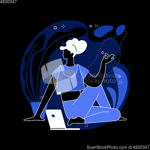Image of Home yoga abstract concept vector illustration.