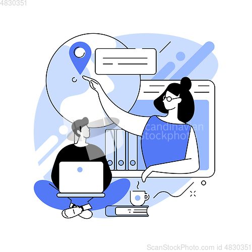 Image of Online tutor abstract concept vector illustration.