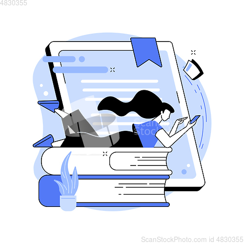 Image of Digital reading abstract concept vector illustration.