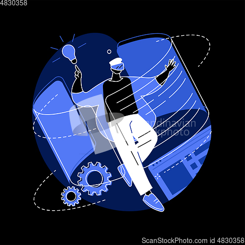 Image of Interactive learning experience abstract concept vector illustration.