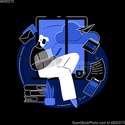 Image of Stay at home abstract concept vector illustration.