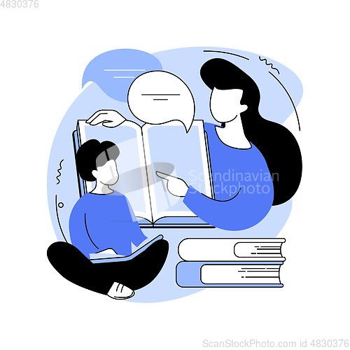 Image of Home schooling abstract concept vector illustration.