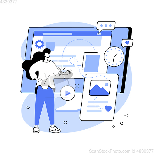 Image of Social media management abstract concept vector illustration.