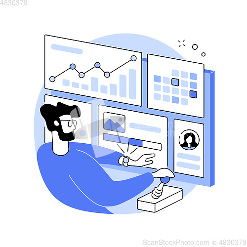 Image of Social media dashboard abstract concept vector illustration.