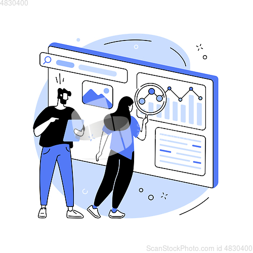 Image of SEO analytics team abstract concept vector illustration.