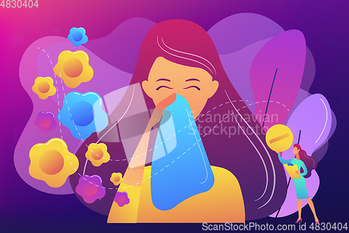 Image of Seasonal allergy concept vector illustration.