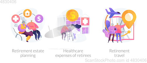 Image of Retirees lifestyle vector concept metaphors