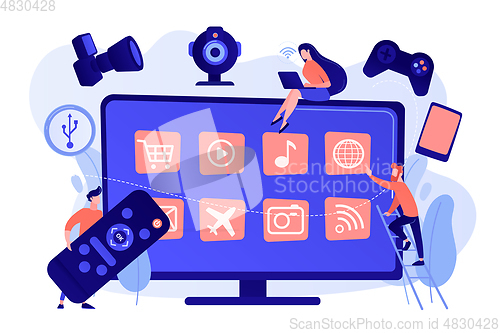 Image of Smart TV accessories concept vector illustration.