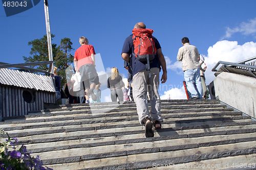 Image of Walking up the stairs