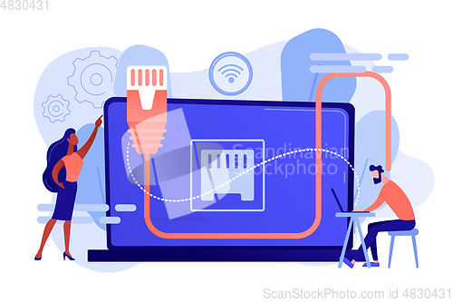 Image of Ethernet connection concept vector illustration.