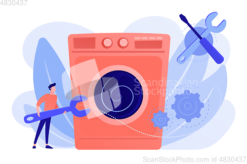 Image of Repair of household appliances concept vector illustration.