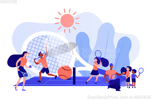 Image of Tennis camp concept vector illustration.