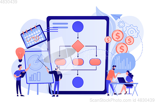 Image of Business process management concept vector illustration.