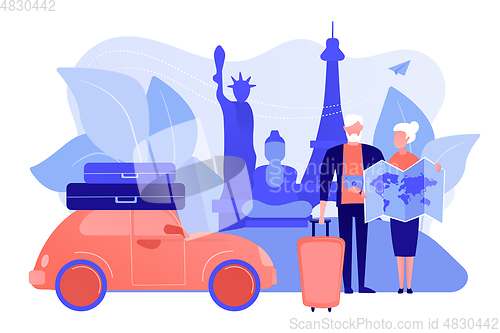 Image of Retirement travel concept vector illustration