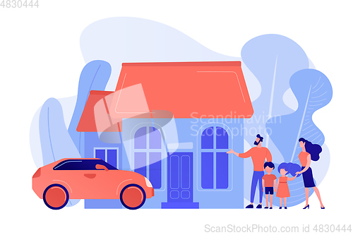 Image of Family house concept vector illustration.