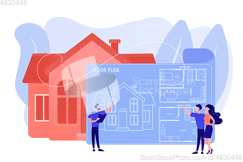 Image of Real estate floor plan concept vector illustration