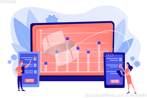 Image of Electronic voting concept vector illustration